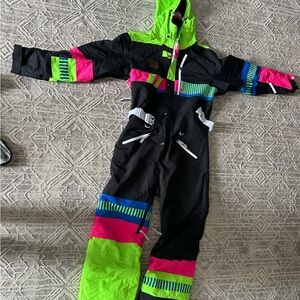 Colorful Ski Suit with Neon Accents
